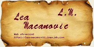 Lea Macanović vizit kartica